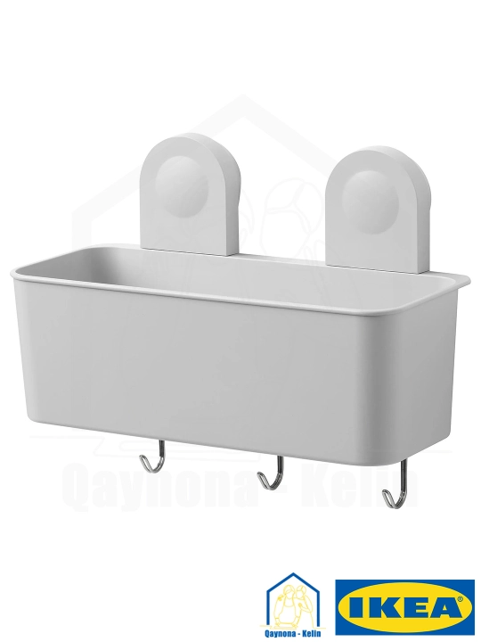 Полка для ванной без сверления настенная, полка на присосках в ванную, IKEA RANEN