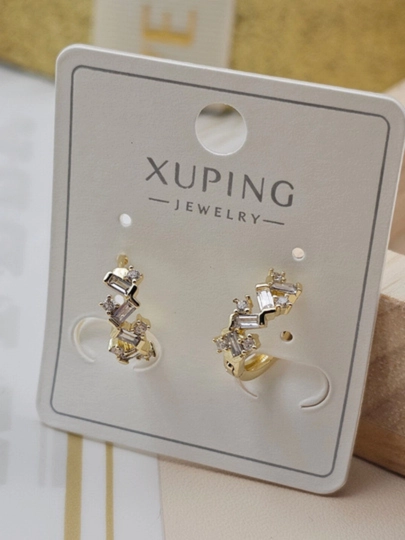 Женские серьги золотого цвета, бренд Xuping — LESHOES-XUP001-ТЕМНБИР
