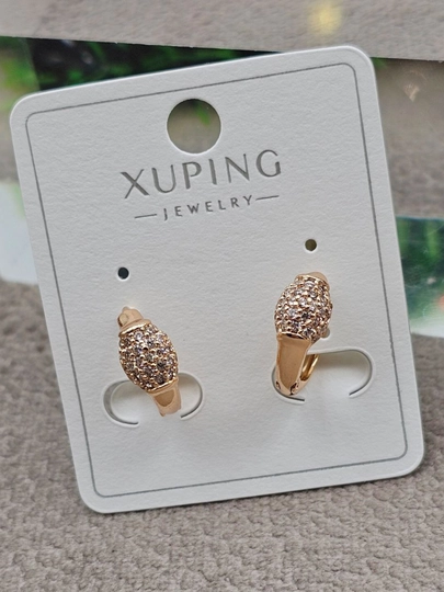 Женские серьги золотого цвета, бренд Xuping — LESHOES-XUP001-ГОРЧИЧ