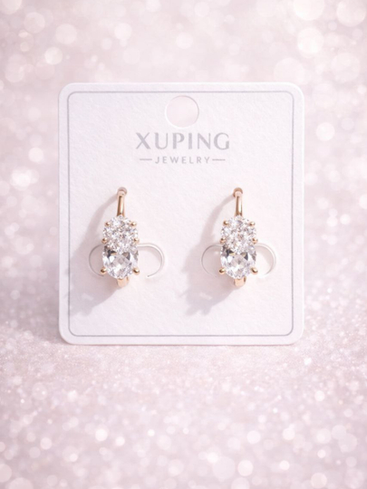 Женские серьги золотого цвета, бренд Xuping — LESHOES-XUP001-ЧЕРН
