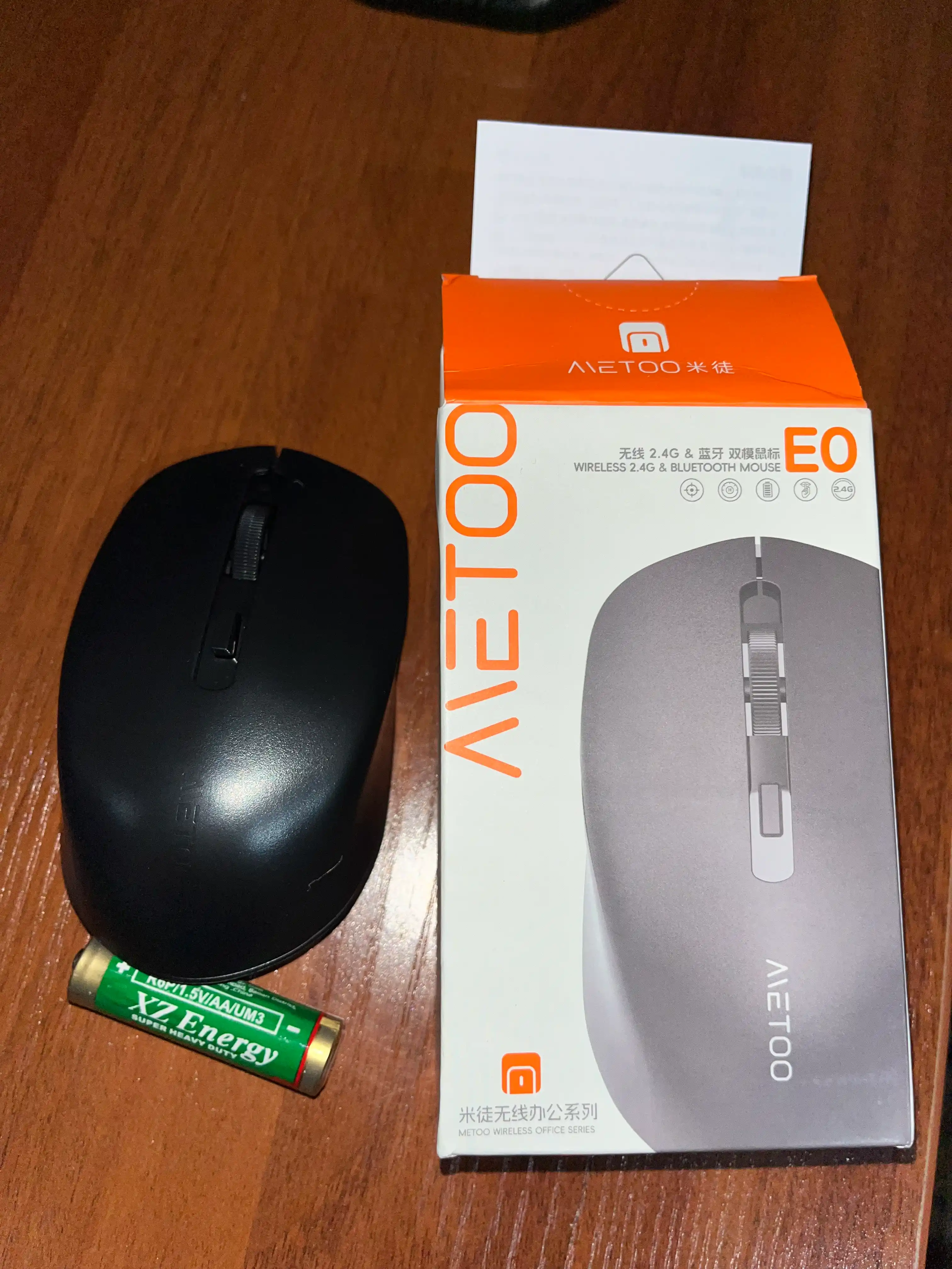 Sichqoncha simsiz va ovozsiz  2.4G va Bluetooth Metoo E0