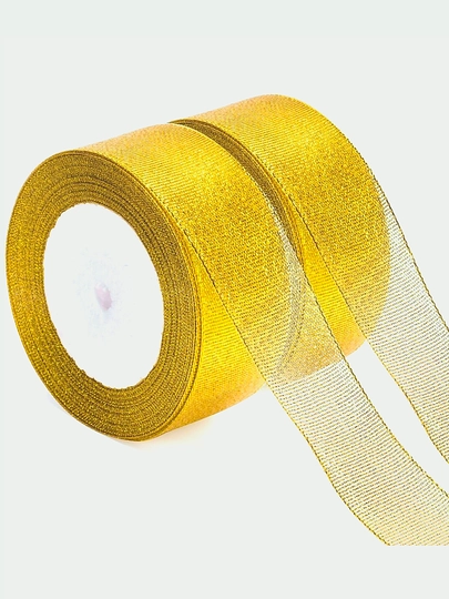 Атласная лента / 25 мм / 40 мм / 50 мм, 13 м — IJOD-ATLASLENTA-ЗОЛОТ-50 mm