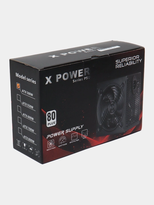 Компьютерный блок питания игровой X-POWER, 500W, 600W, 700W 80 PLUS, стандарт