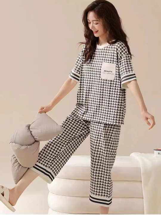 Ayollar va qizlar uchun pijama, ikki dona, ichki siynabandli, kofta va shimli, 2 tasi 1 da