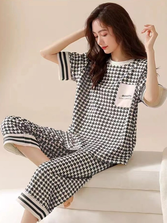 Ayollar va qizlar uchun pijama, ikki dona, ichki siynabandli, kofta va shimli, 2 tasi 1 da