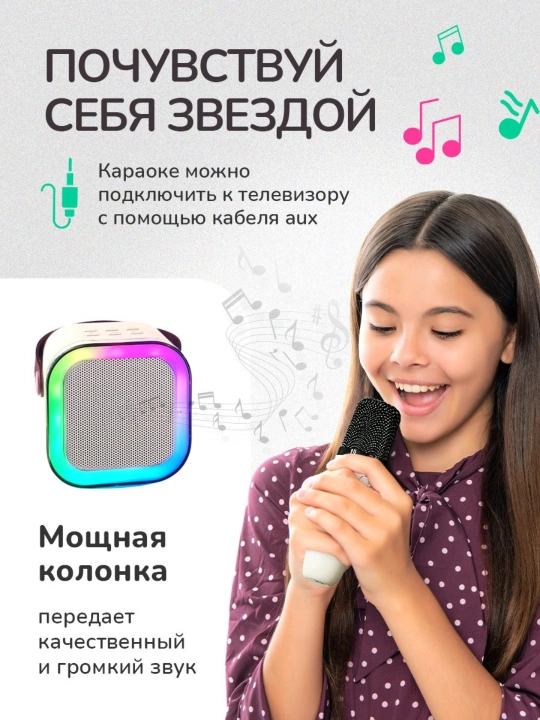 Karaoke uchun 2 ta mikrofonli portativ Bluetooth kolonka