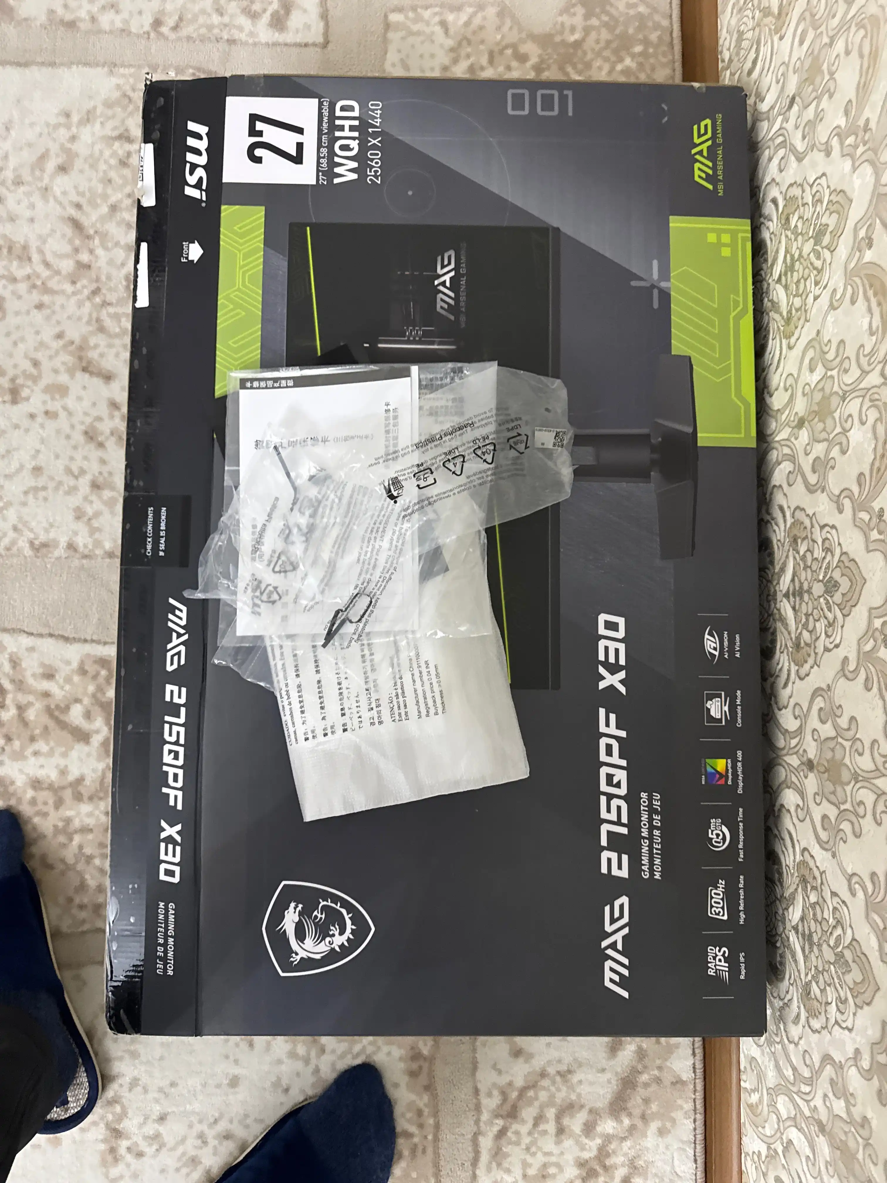 O`yin monitor MSI MAG, 34" 27" WQHD, 2K, 320 Hz, 300 Hz, 210 Hz, IPS, 1 yil kafolat