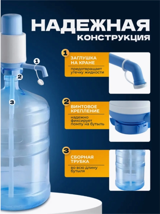 Электрическая помпа-диспенсер для воды, Универсальная для 5/10/18.9 л бутылей
