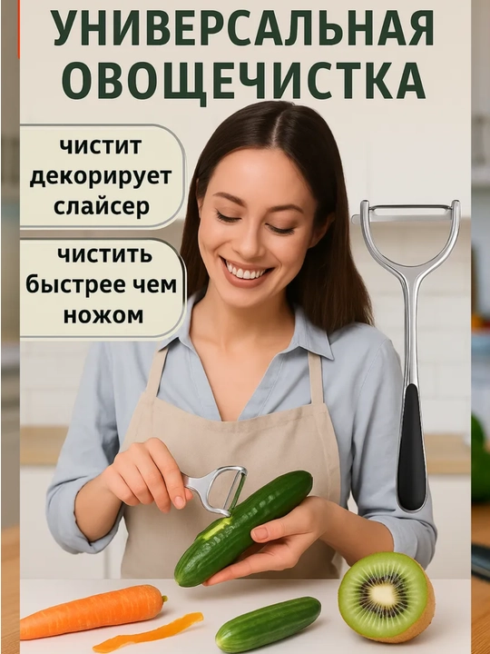 Zanglamaydigan po‘latdan sabzavot tozalagich, 17 sm