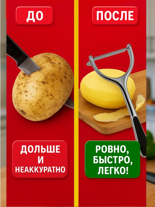 Zanglamaydigan po‘latdan sabzavot tozalagich, 17 sm