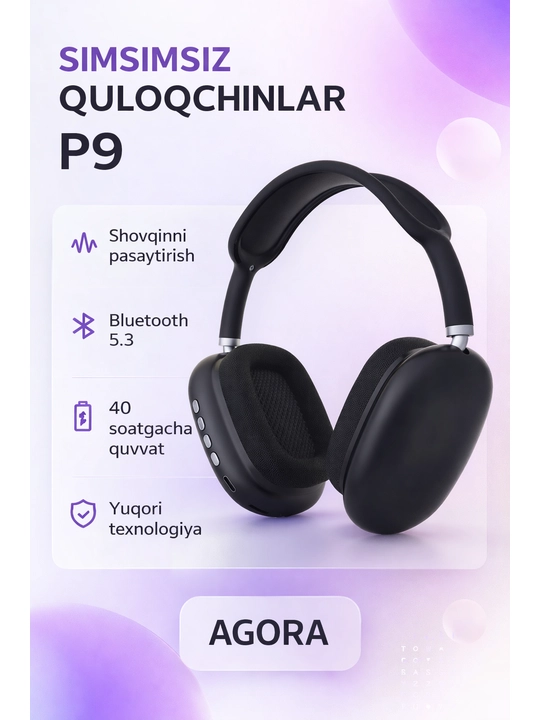 Simsiz,Bluetooth,quloqchin P 9 Mikrafonli