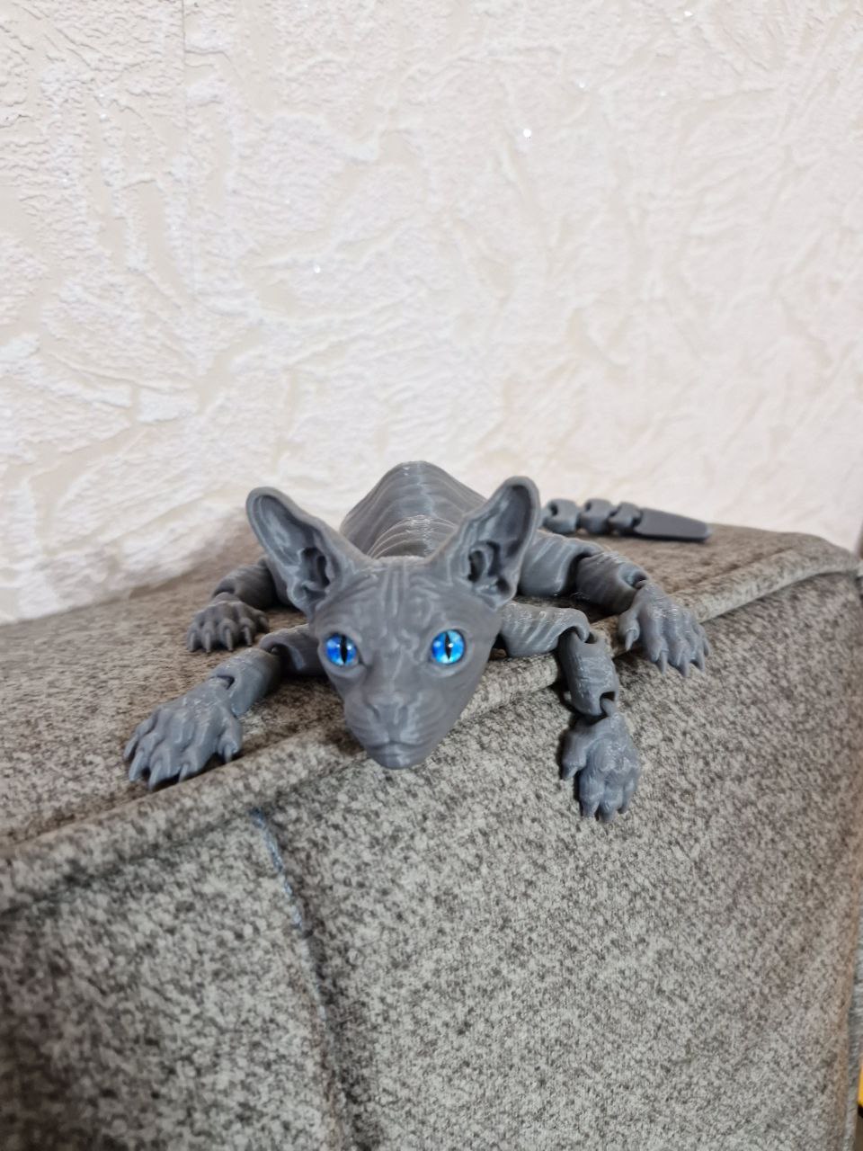 Сфинкс кот, подвижная игрушка кошка, котик и белка антистресс. 3д игрушки
