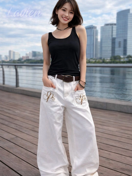 Женские джинсы багги oversize широкие прямые, стильные свободные джинсы в уличном стиле 