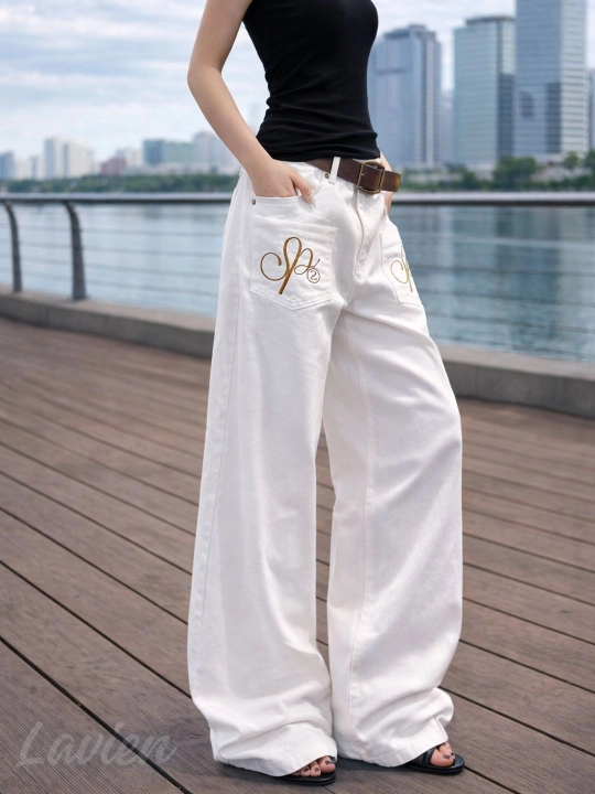 Женские джинсы багги oversize широкие прямые, стильные свободные джинсы в уличном стиле 