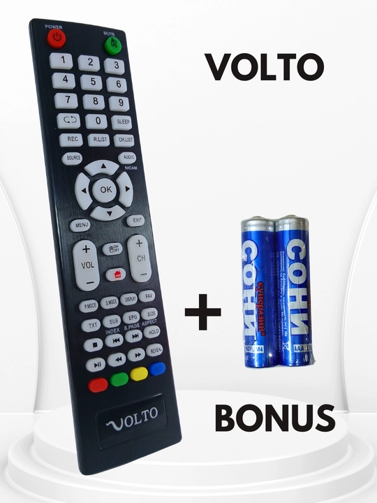 Пульт VOLTO для телевизора LED LCD, инфракрасный, с батарейками