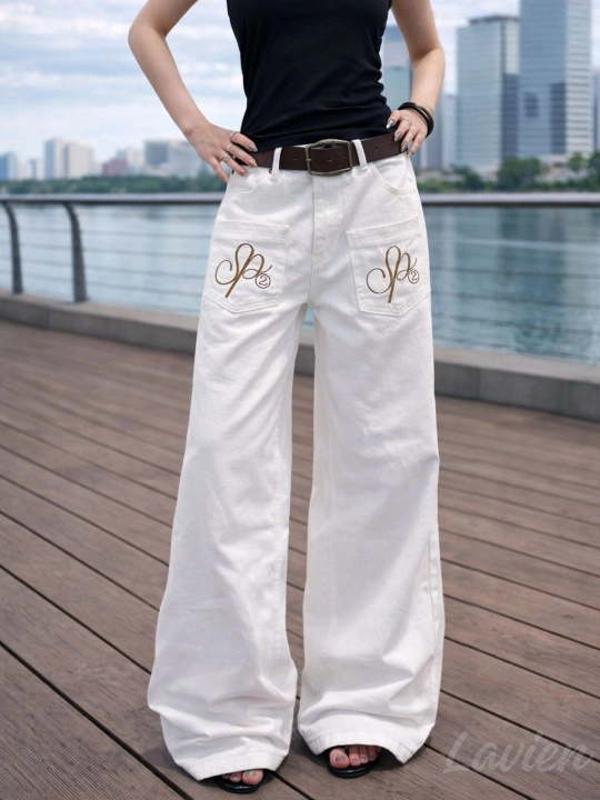 Женские джинсы багги oversize широкие прямые, стильные свободные джинсы в уличном стиле 