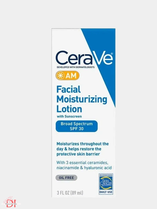 Yuz uchun kunduzgi namlantiruvchi losyon CeraVe SPF30, terini himoyalaydi, tiklaydi, keramidl