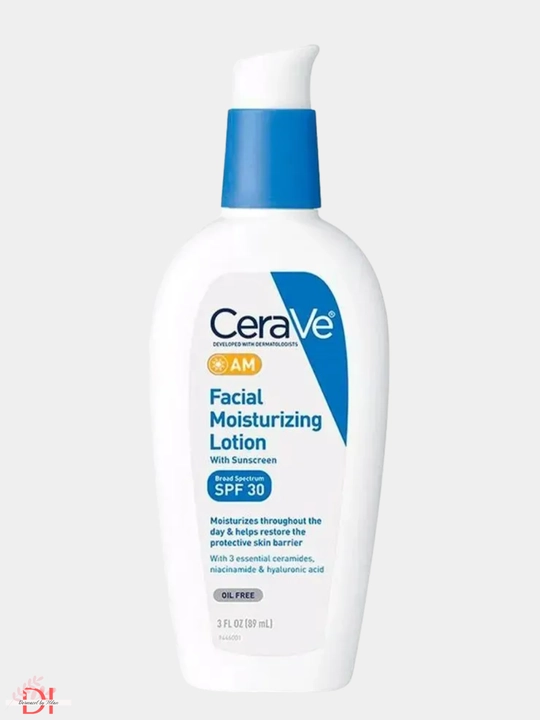 Yuz uchun kunduzgi namlantiruvchi losyon CeraVe SPF30, terini himoyalaydi, tiklaydi, keramidl