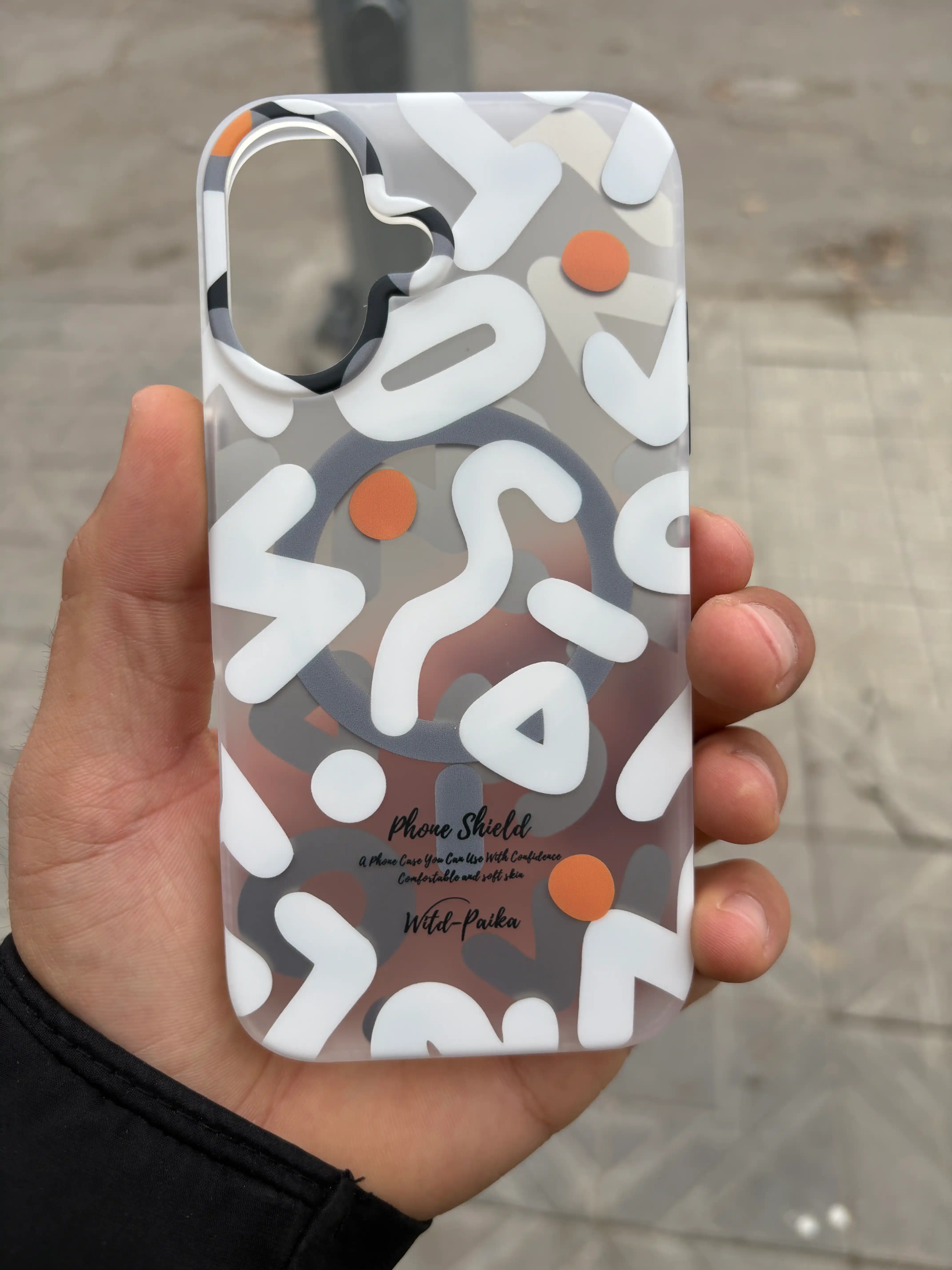 IPhone 15 16 Pro/Maks uchun Art Graffiti Design Case Matte MagSafe