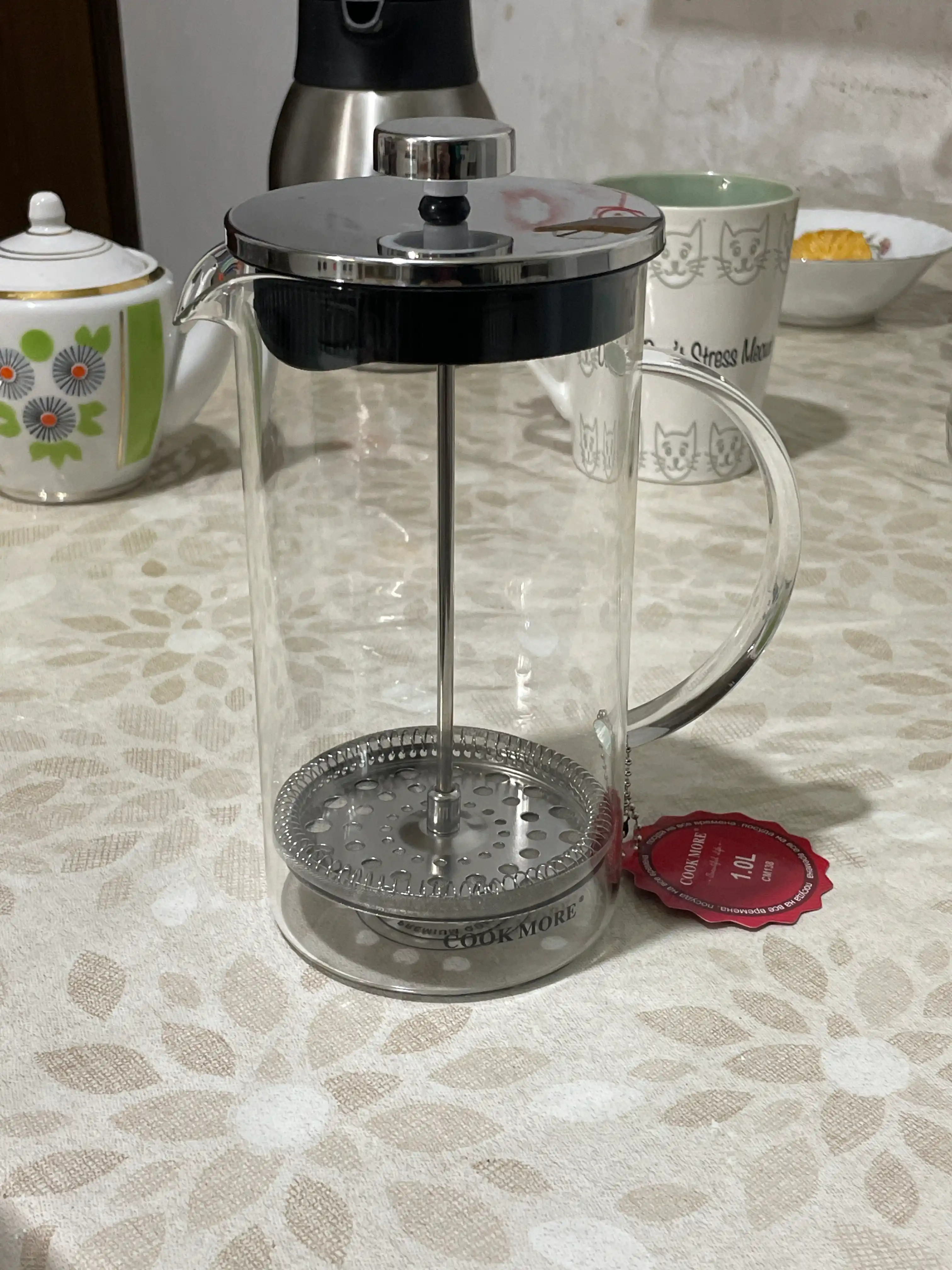 Стеклянный чайник French Press Kukmara, 1 л