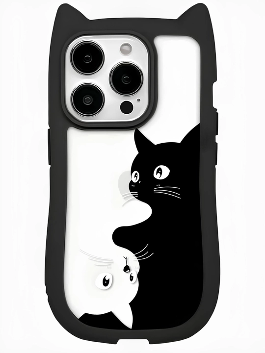 3D print g'ilof mushukcha quloqlari bilan iPhone 11, 12, 13, 14, 15, 16, 17, PRO MAX