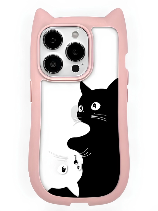 3D принт чехол с кошачьими ушками для iPhone 11, 12, 13, 14, 15, 16, 17, PRO MAX