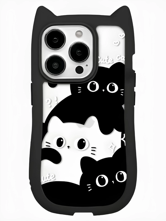 3D print g'ilof mushukcha quloqlari bilan iPhone 11, 12, 13, 14, 15, 16, 17, PRO MAX