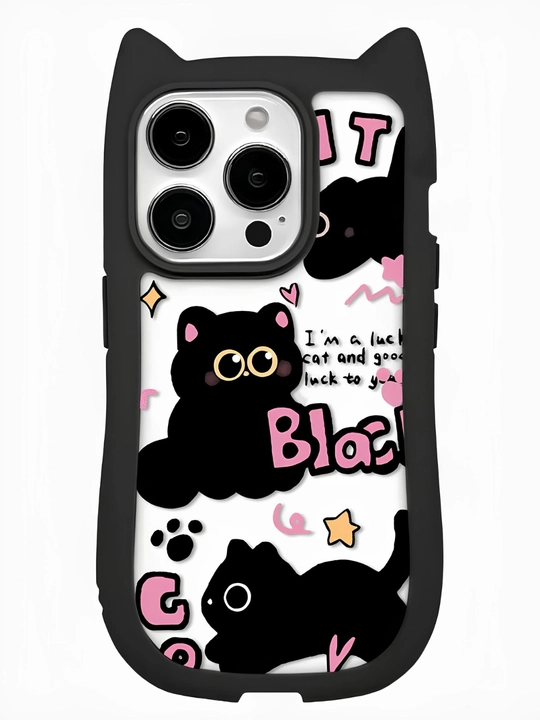 3D принт чехол с кошачьими ушками для iPhone 11, 12, 13, 14, 15, 16, 17, PRO MAX