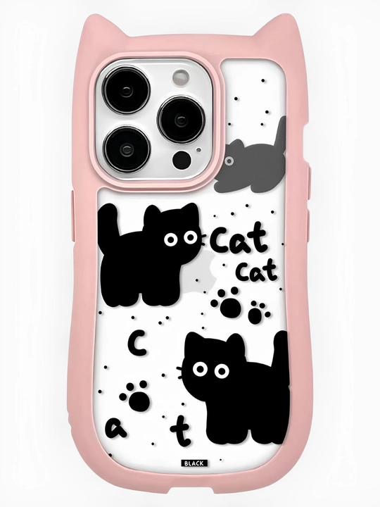 3D print g'ilof mushukcha quloqlari bilan iPhone 11, 12, 13, 14, 15, 16, 17, PRO MAX