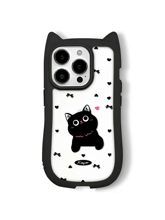 3D print g'ilof mushukcha quloqlari bilan iPhone 11, 12, 13, 14, 15, 16, 17, PRO MAX