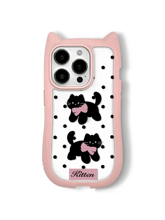 3D print g'ilof mushukcha quloqlari bilan iPhone 11, 12, 13, 14, 15, 16, 17, PRO MAX