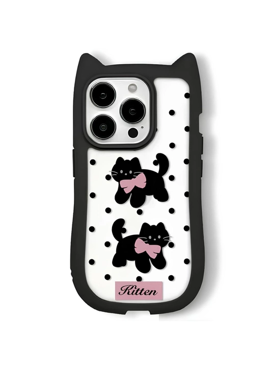 3D принт чехол с кошачьими ушками для iPhone 11, 12, 13, 14, 15, 16, 17, PRO MAX