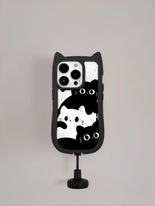 3D print g'ilof mushukcha quloqlari bilan iPhone 11, 12, 13, 14, 15, 16, 17, PRO MAX