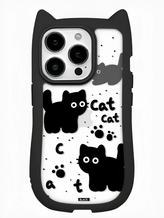 3D print g'ilof mushukcha quloqlari bilan iPhone 11, 12, 13, 14, 15, 16, 17, PRO MAX