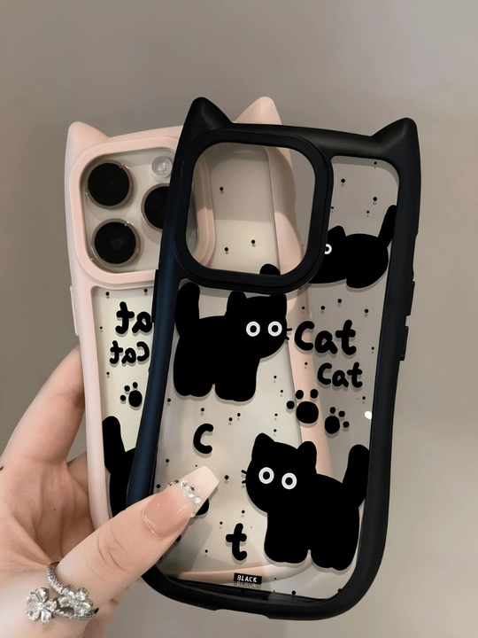 3D print g'ilof mushukcha quloqlari bilan iPhone 11, 12, 13, 14, 15, 16, 17, PRO MAX