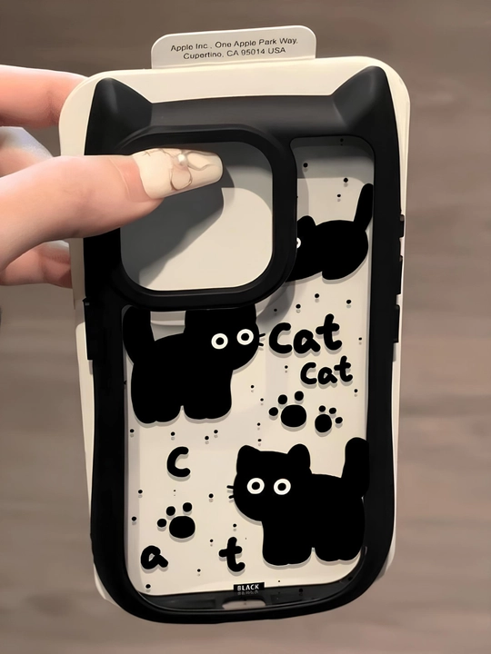 3D print g'ilof mushukcha quloqlari bilan iPhone 11, 12, 13, 14, 15, 16, 17, PRO MAX