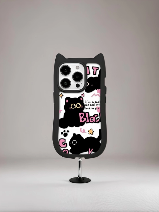 3D принт чехол с кошачьими ушками для iPhone 11, 12, 13, 14, 15, 16, 17, PRO MAX