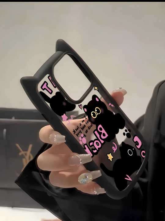 3D принт чехол с кошачьими ушками для iPhone 11, 12, 13, 14, 15, 16, 17, PRO MAX