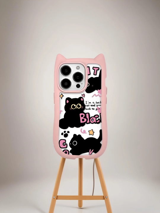 3D print g'ilof mushukcha quloqlari bilan iPhone 11, 12, 13, 14, 15, 16, 17, PRO MAX