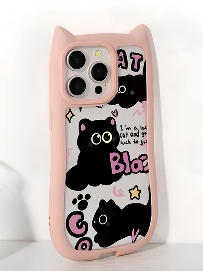 3D print g'ilof mushukcha quloqlari bilan iPhone 11, 12, 13, 14, 15, 16, 17, PRO MAX
