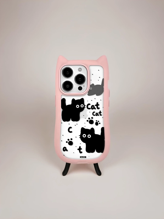3D print g'ilof mushukcha quloqlari bilan iPhone 11, 12, 13, 14, 15, 16, 17, PRO MAX