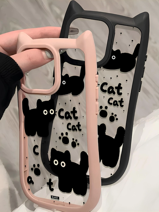 3D print g'ilof mushukcha quloqlari bilan iPhone 11, 12, 13, 14, 15, 16, 17, PRO MAX