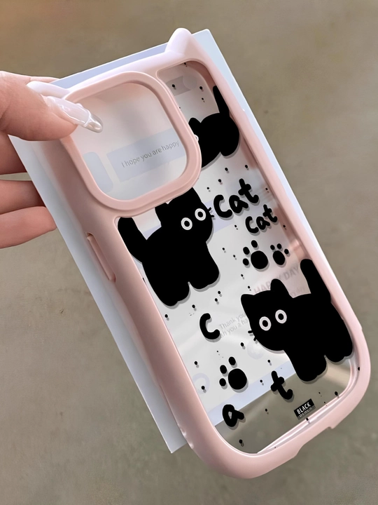 3D print g'ilof mushukcha quloqlari bilan iPhone 11, 12, 13, 14, 15, 16, 17, PRO MAX