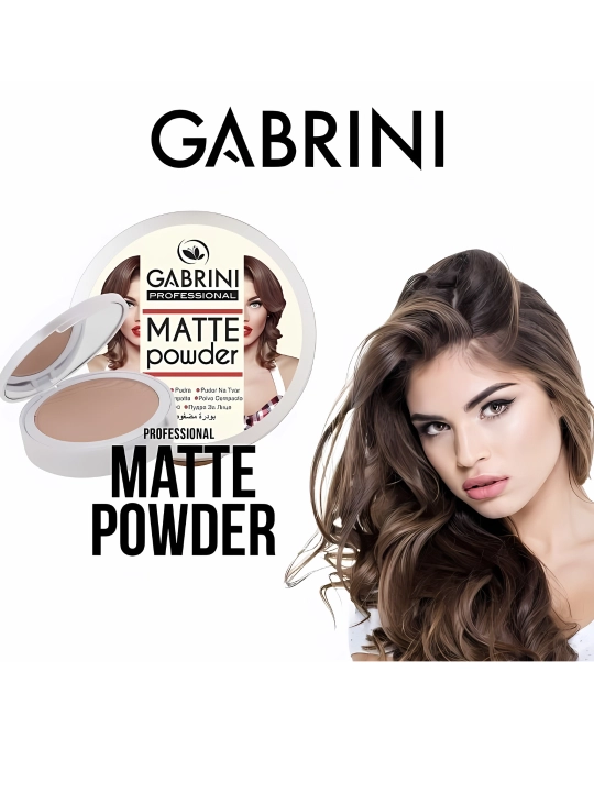 Пудра для лица Gabrini Matte Powder, водостойкая, матовая, 24 часа, 12 гр