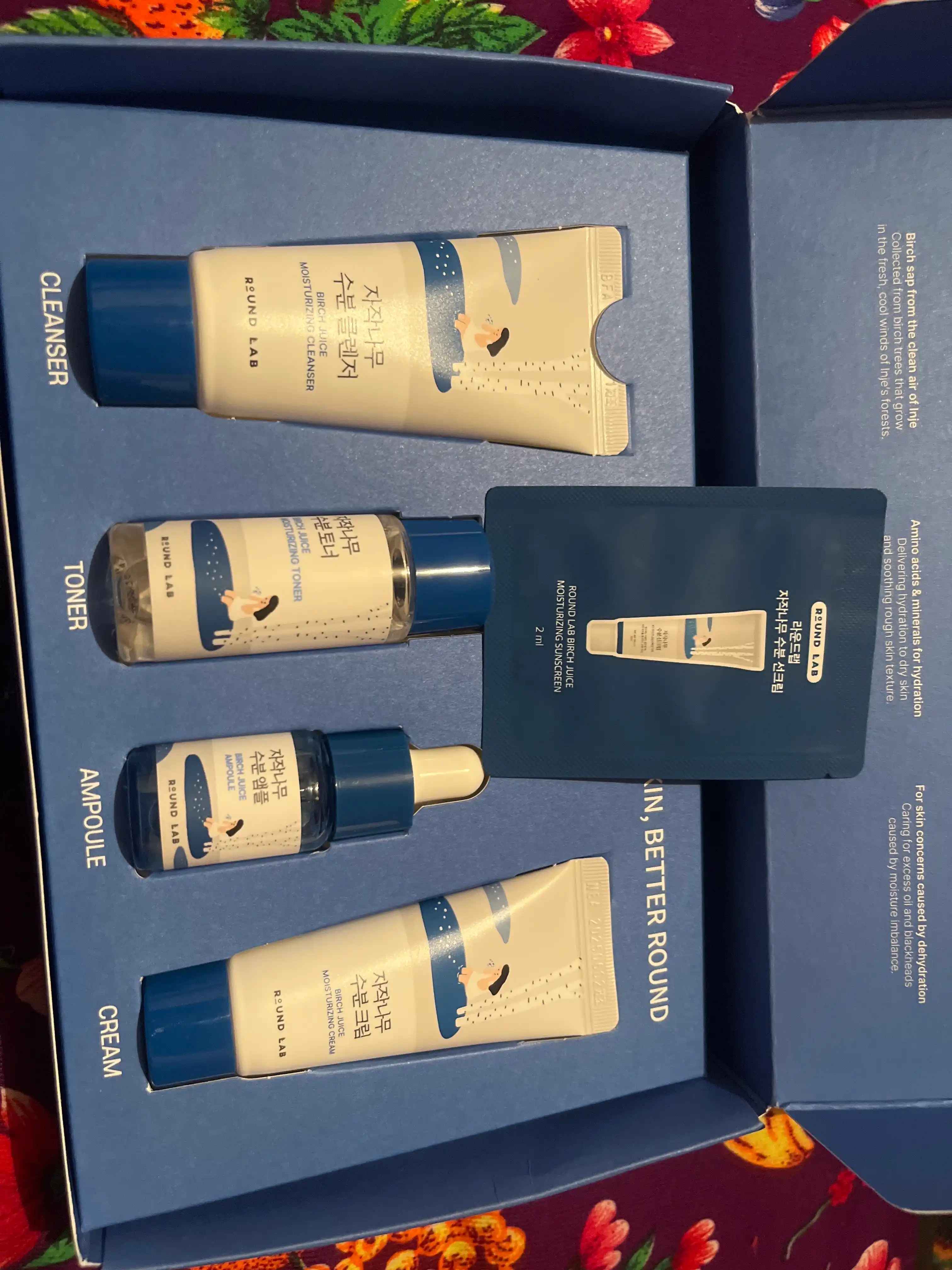 Набор миниатюр средств для лица с берёзовым соком Round Lab Birch Juice Trial Kit
