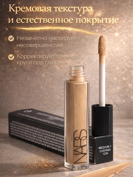 Консилер Против тёмных кругов, стойкий, естественное покрытие и сияние — NARS