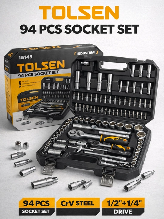 TOLSEN professional kalitlar nabori – 45/94/116/175/216 (TOLSEN Socket Set Professional) - 