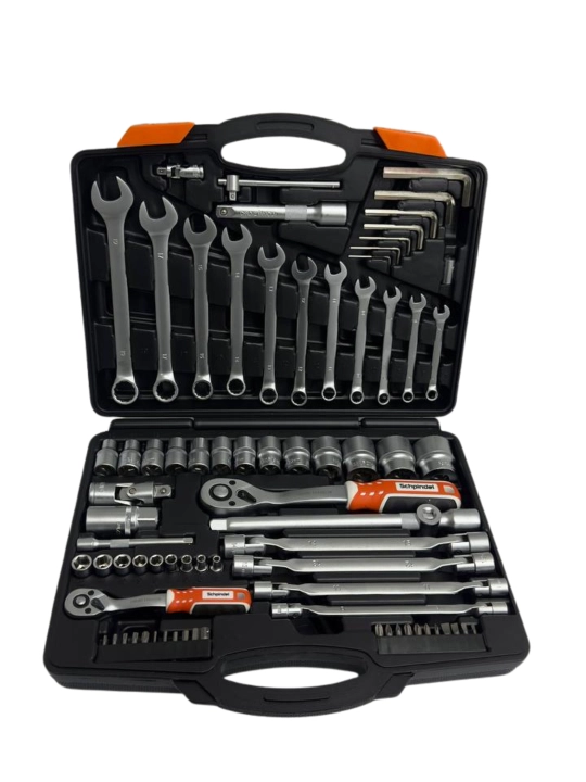 Schpindel professional kalitlar nabori 77 dona, 1/4" va 1/2" (Schpindel 77 PCS Socket Set)