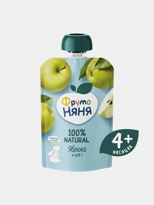 FrutoNyanya mevali pyure olma tabiiy 90 g paуч 12 dona