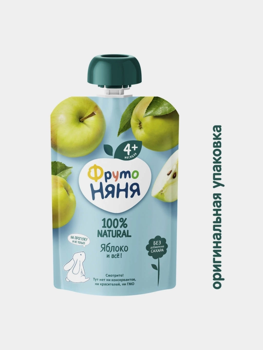 FrutoNyanya mevali pyure olma tabiiy 90 g paуч 12 dona